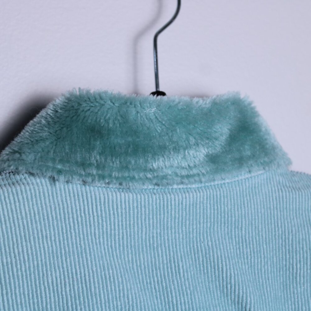Candies Teal Corduroy Jacket with Rhinestone Buttons Kids Medium - Picture 14 of 16
